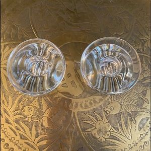 Vintage Solid glass candle holders